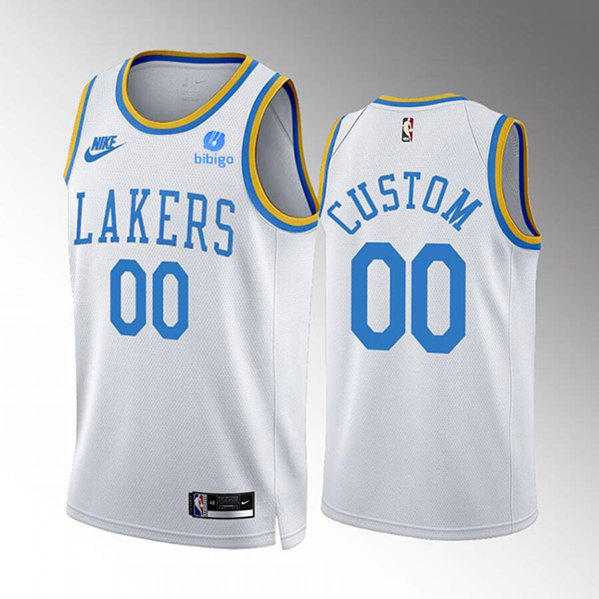 Men's White Los Angeles Lakers Customized 2022/23 Classic Edition Stitched Basketball Jersey